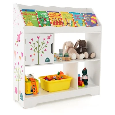 Toy Storage Organizer 3-In-1 Kids Toy Shelf with Book Shelf, Storage Cabinet - Image 1 of 4