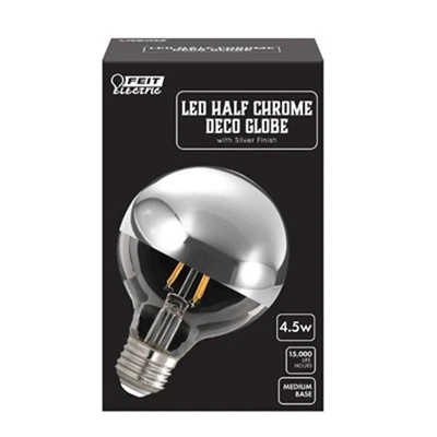 Feit Electric G2540/CHR827FIL 4.5W Filament LED Bulb 4.5 L x 3.1 Dia. in. 4 Pack - Image 1 of 2