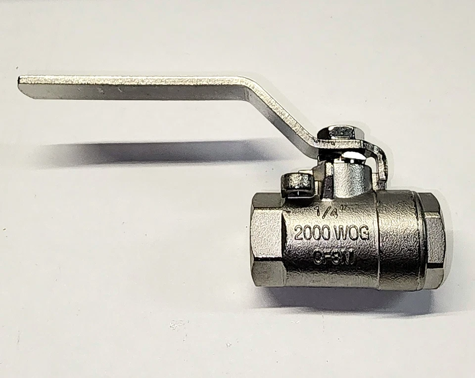 NEW 1/4" NPT Female 304 Stainless Steel Full Port Ball Valve WOG2000 - Image 1 of 1