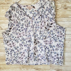 Philosophy Damen 3X Bauern Strick Top Blumen Gesmokt Bluse Landhaus Modal Baumwolle - Bild 1 von 6