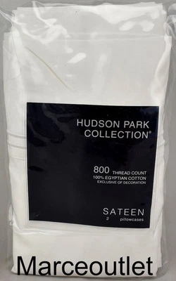 Fundas de almohada Hudson Park 800 hilos de algodón egipcio ESTÁNDAR blancas Foto 1 de 4