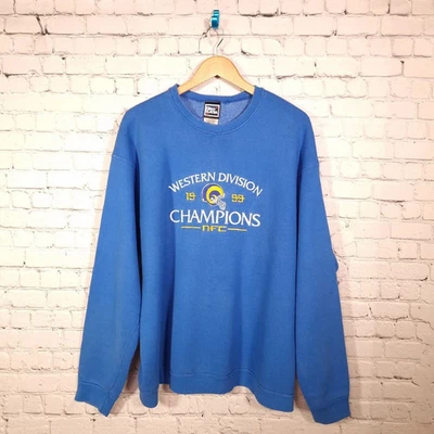 Western Division NFC Champions 1999 XL Blue Embroidered Sweatshirt Preloved - Image 1 of 4