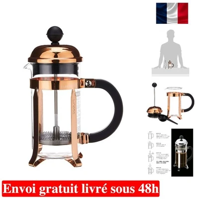 Bodum Chambord - Cafetière à Piston Inox et Verre Borosilicate, 3 Tasses, Cuivre - Photo 1/4