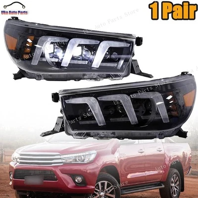 Left+Right LED Headlights For Toyota Hilux 2015-2023 Sequential Signal Lamp Foto 1 de 4