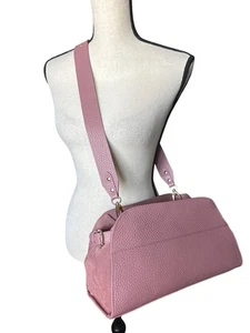 Anna Paola Handbag NEW Mauve Italian Pink Leather Adjustable Strap Gold Hardware - Picture 1 of 7
