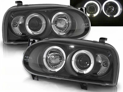 Faro proiettore Angel Eyes a led per vw golf iii nero 09.1991-08.1997 - Immagine 1 di 3