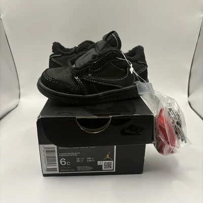 BRAND NEW Jordan 1 Retro Low OG SP Travis Scott Black Phantom SIZE 6C (TD) - Image 1 of 4