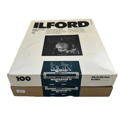 Papel fotográfico Ilford Multigrado IV RC Deluxe MGD.44M 8 x 10" aproximadamente 50 hojas de colección Foto 1 de 4