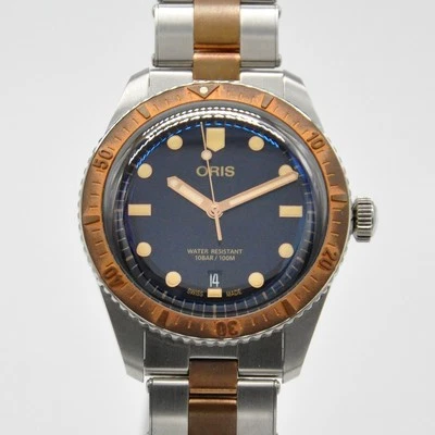 Oris Divers Sixty Five 65 Steel and Bronze Blue 40mm Auto 73377074355 Bracelet - Image 1 of 4