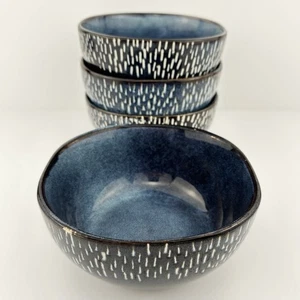 Cuencos de cereal Meritage JASPER Denin azul (4) esmalte reactivo estado superior - Imagen 1 de 19