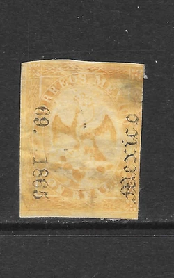 MEXICO SCOTT 23 MH тонкий - 1865 2r оранжевый выпуск - герб - Изображение 1 из 2