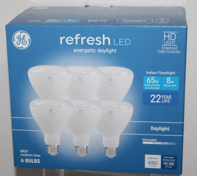 GE Refresh 65w Repl LED HD Bulbs BR30 Medium Base Indoor Flood Daylight 6-Pack - Image 1 of 4