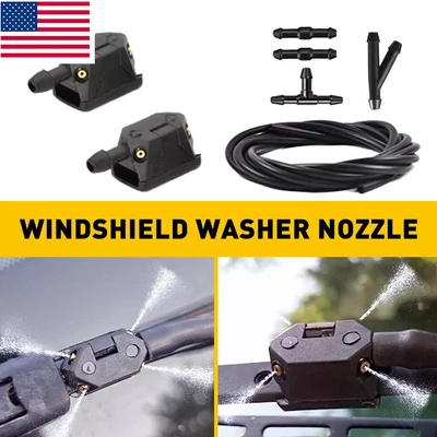 Universal Car Windshield Wiper Washer Squirter Nozzle Spray Jet Kit Fluid Hose A - Image 1 of 4