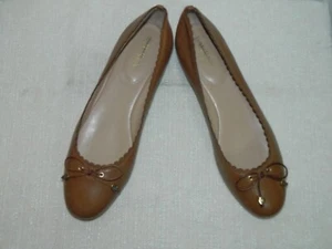 Ralph Lauren Size 10B Brown Leather Scalloped Edges Ballet Flats - Picture 1 of 10