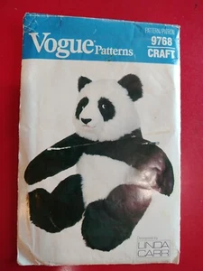 Vogue Craft Patterns 9768 Panda Bear Designed by Linda Carr Uncut Vintage 1986 - Picture 1 of 5