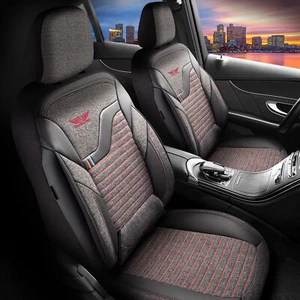 Coprisedili adatti per Subaru Outback in nero rosso - Foto 1 di 7