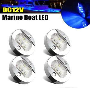 4X LED Courtesy Light Waterproof Blue Yacht Marine Boat RV Cabin Stair Deck Lamp - Picture 1 of 9