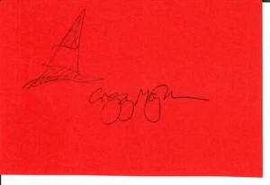 RARE! “Wicked Author" Gregory Maguire Hand Signed 3X5 Card With Original Drawing - Picture 1 of 1