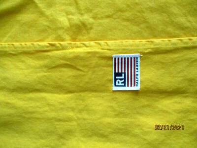 RALPH LAUREN 1 ALMOHADA ESTÁNDAR FARSA 24x30' AMARILLO SELLO CAJA LOGO HECHO EN EE. UU. Foto 1 de 3