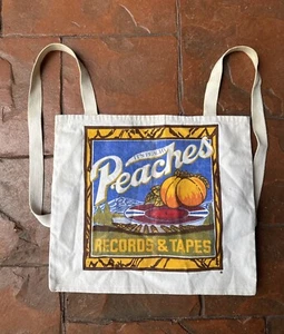 Vintage 70s Peaches Records Vinyl Album Tote Bag Rucksack - Bild 1 von 13