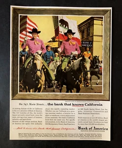 Publicidad 1954 Bank of America Salinas California Rodeo Vaquero De Colección Impresión AD - Imagen 1 de 2