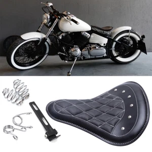 Resorte de cuero para asiento individual para motocicleta Yamaha V-Star 250 650 950 1100 1300 XVS - Imagen 1 de 12