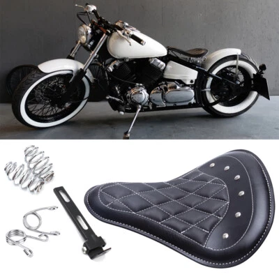 Motorcycle Leather Solo Seat Spring For Yamaha V-Star 250 650 XVS 950 1100 1300 - Image 1 of 4