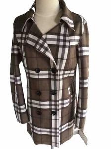 Plaid Chekered Double Breasted, Washable Coat, Blazer, Rebecca Elliot Size S/M - Picture 1 of 7