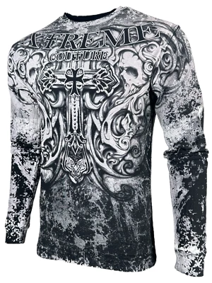 Xtreme Couture by Affliction T-Shirt Uomo Ade Teschio Croce S-4XL - Immagine 1 di 4
