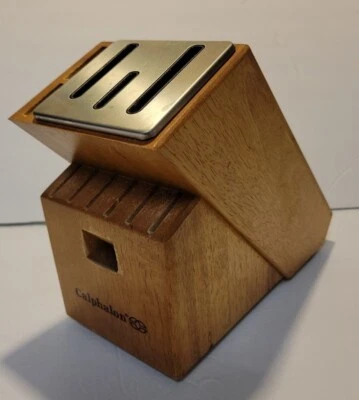 Calphalon 12 Slot Wood Knife Self Sharpening Storage Block only  - Image 1 of 4