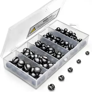 120PCS Pesi da Pesca Affondatori Premium Split ShotFishing Pesi Rotondi 5 Misure - Foto 1 di 8