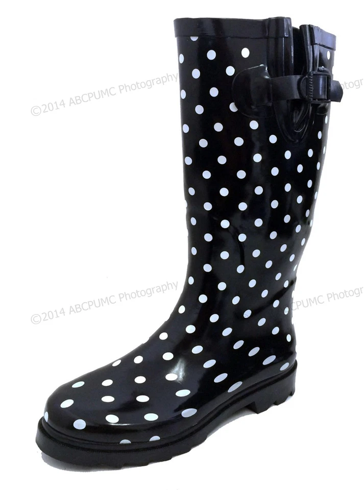 Nuevas botas para mujer colores planas festival media pantorrilla goma nieve y lluvia estilos, tallas Foto 1 de 1