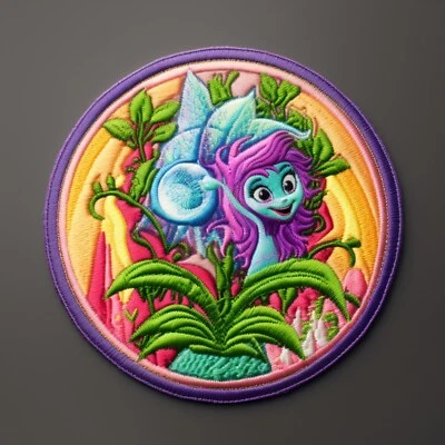 Fairy Stoner Patch Iron-on Applique Clothing Hippie Boho Herbal Medicine Fantasy - Image 1 of 4