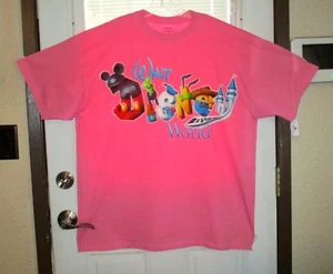 NWT Walt Disney World Pink Graphic Ladies Plus Size 2XL Shirt Colorful Fast Ship - Picture 1 of 10