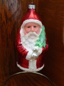 Antique Mercury Glass Santa Ornament 4 1/2" tall - Picture 1 of 5