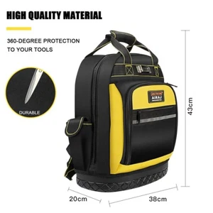 Waterproof Tool Backpack Tool Bag Rubber Base Heavy Duty Tool Organizer Electric - Picture 1 of 7