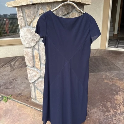 Vestido Melinda Eng Grande Azul Profundo Simple (forrado) Hecho en EE. UU. Foto 1 de 4