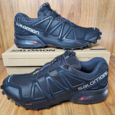 SALOMON Men's Speedcross 4 Trail Running Shoes Hiking Fit ~ Black ~ Size 9 - Image 1 of 4