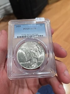1935-P Peace Silver Dollar Key Date PCGS AU58 Nice Strike - Picture 1 of 2