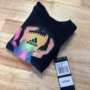 NWT Boys Adidas Long Sleeve Football T-shirt- Black- Size 6 - Picture 1 of 6