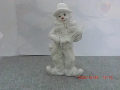 Gilde Clown weißes Porzellan, Musiker, 20 cm groß - Bild 1 von 4