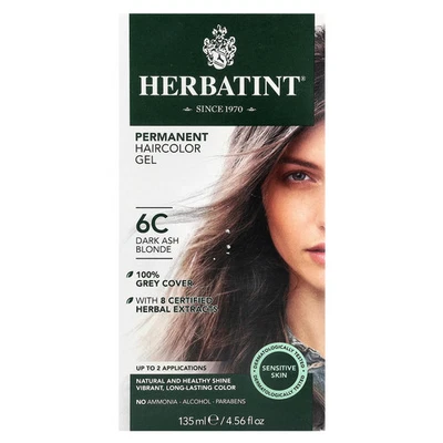 Gel de coloración de cabello permanente, 6C rubio ceniza oscuro, 4,56 fl oz (135 ml) Foto 1 de 3