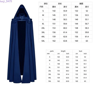 Manto medieval com capuz adulto Halloween bruxo capa roupão medieval cos fantasia - Imagem 1 de 4