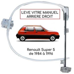LEVE VITRE MANUEL ARRIERE DROIT POUR RENAULT SUPER 5 (5p) - 7700762612 - Imagen 1 de 7