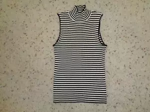 Josephine Chaus Women's White/Black Striped Sleeveless Top Sz XL - Picture 1 of 2