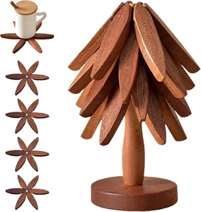 Wooden Trivets for Hot Dishes, Tree Shape Trivet Set,Trivets for Hot Dishes - 4 - Picture 1 of 12