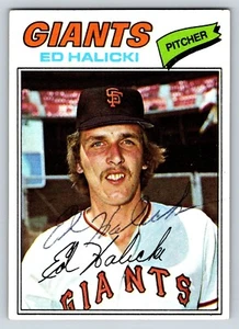 1977 Topps ED HALICKI Autographed Baseball Card #343 GIANTS - Picture 1 of 2