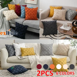 2x Linen Boho Tassels Fringe Decor Sofa Lounge Pillow Case Rhombic Cushion Cover - Picture 1 of 14