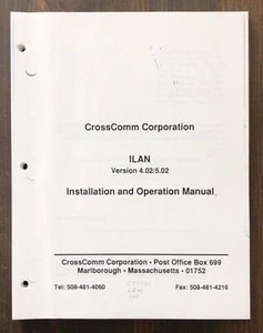 CrossComm - ILAN Installation And Operation Manual (1991) - Picture 1 of 10