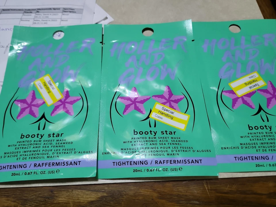 Holler and Glow Booty Star Printed Bum Sheet Mask 0.67 fl oz